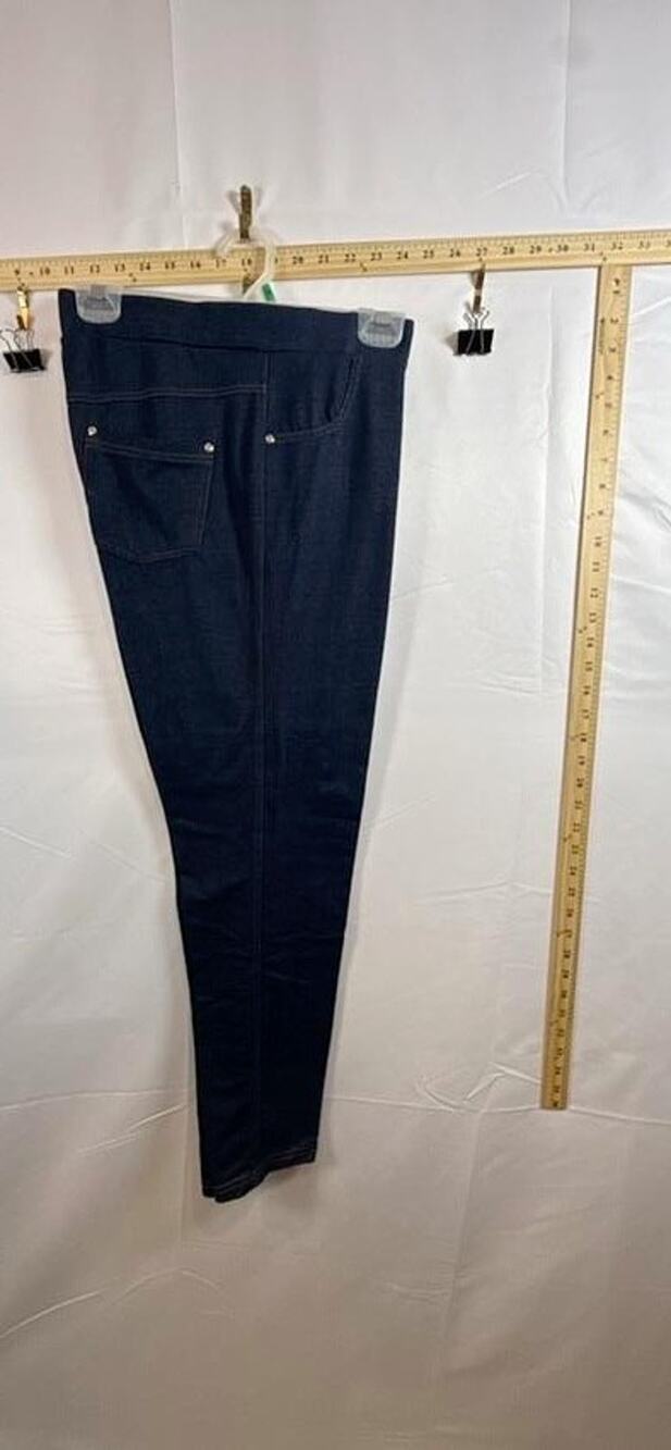 Just Be Women's Stretch Denim Leggings Pants Large Blue Cotton Blend Pull On L